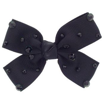 Tarina Tarantino - Grograin Swarovski Crystal Embellished Ribbon Anywhere Clip - Black