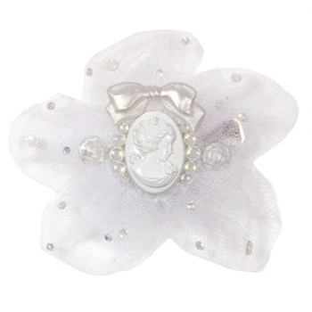 Tarina Tarantino - White Cameo Tulle Flower Anywhere Clip - White