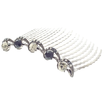 Medusa's Heirlooms - Black and Smoke Diamond Crystal Hair Comb