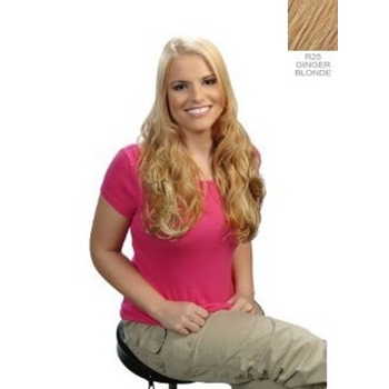 Unique VIP Collection - Clip-In Extensions - Amber Long & Curly - 17inch (Color: R25 Ginger Blonde)