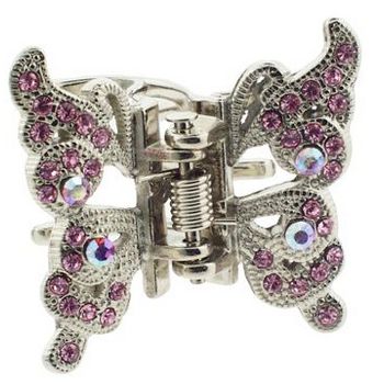 Conair Accessories - Jeweled Hair Clip - Pink Butterfly (1)