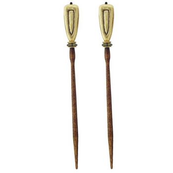 Mei Fa - Hairstyx - Arrow Gold - Long Brown Hairsticks - (Set of 2)