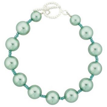 Pink Lily - Bracelet - Circle of Teal Pearl Beads (1)