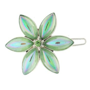 Fred & Lola - Glass Floral Barrette (1) - Peridot