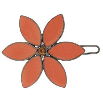 Fred & Lola - Enamel Floral Barrette (1) - Tangerine