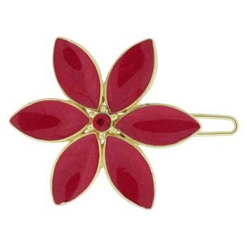 Fred & Lola - Enamel Floral Barrette (Gold) - Red (1)