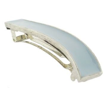 Fred & Lola - Enamel Wave Barrette (1) - Powder Blue on Silver