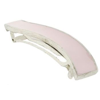 Fred & Lola - Enamel Wave Barrette (1) - Pink on Silver