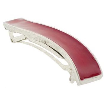 Fred & Lola - Enamel Wave Barrette (1) - Red on Silver