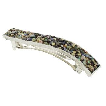 Fred & Lola - Semi Precious Chip Barrette (1) - Abalone