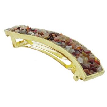 Fred & Lola - Semi Precious Chip Barrette (1) - Carnelian