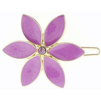 Fred & Lola - Enamel Floral Barrette (Gold) (1) - Lavender