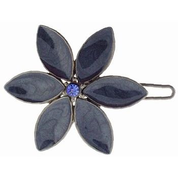 Fred & Lola - Enamel Floral Barrette (1) - Denim