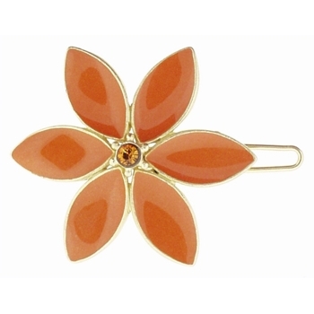 Fred & Lola - Enamel Floral Barrette (Gold) - Tangerine (1)