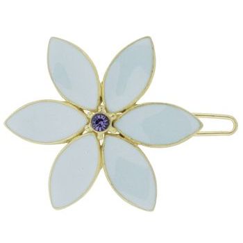 Fred & Lola - Enamel Floral Barrette (Gold) - Light Blue (1)