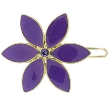 Fred & Lola - Enamel Floral Barrette (Gold) - Purple (1)