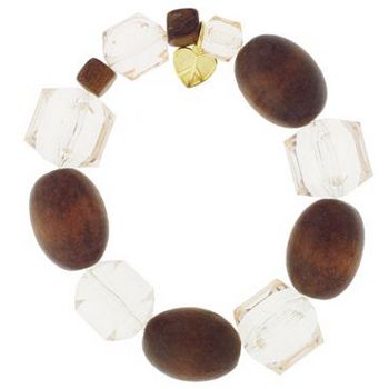 Tarina Tarantino - Wood Bead & Lucite Stretch Bracelet - Nude (1)