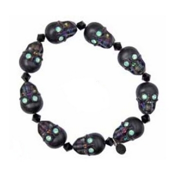 Tarina Tarantino - Zombie Skulls - Men's Swarovski Crystal Eyed Zombie Stretch Bracelet