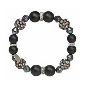 Tarina Tarantino - Magic Mirror - Fitzgerald - Swarovski Crystal and Matte Bead Stretch Bracelet