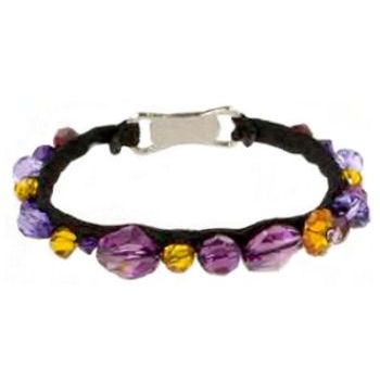 Tarina Tarantino - Swarovski Crystal Buttons Stretch Bracelet - Purple