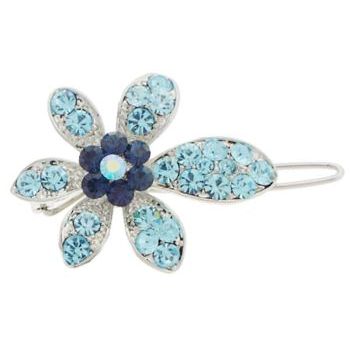 Karen Marie - Tropical Crystal Mini Flower Barrette Clip - Blue (1)