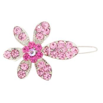 Karen Marie - Tropical Crystal Mini Flower Barrette Clip - Pink (1)
