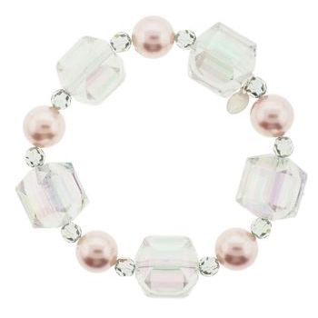 Tarina Tarantino - Lucite, Pearl & Crystal Stretch Bracelet - Crystal AB (1)