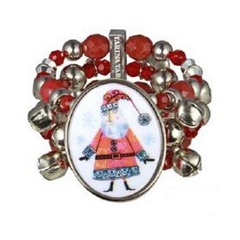 Tarina Tarantino - Santa Claus - Giddy Up Jingle Horse - Swarovski Crystal and Jingle Bell Three Row Santa Bracelet