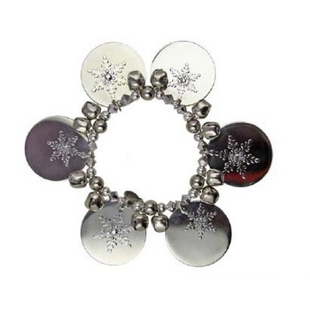 Tarina Tarantino - Santa Claus - Silver Bells - Swarovski Crystal and Sleigh Bell Snowflake Stretch Bracelet