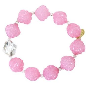 Tarina Tarantino - Medium Carved Rose Stretch Bracelet - Pink