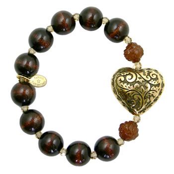 Tarina Tarantino - Victorian Navajo Wood Bead Bracelet - Bronze