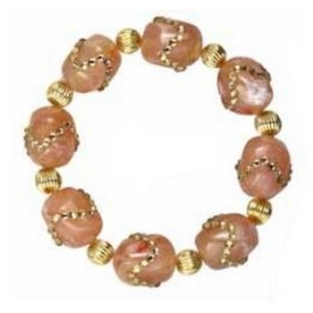 Tarina Tarantino - Topkapi - Royal Palm - Swarovski Crystal Wrapped Lucite Beaded Stretch Bracelet - Brun Scarabee