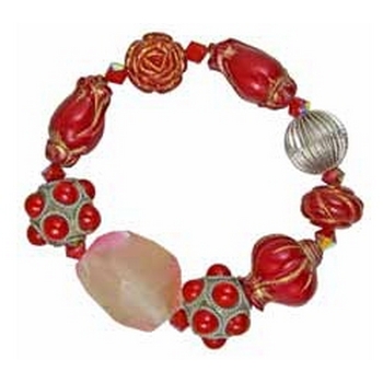 Tarina Tarantino - Topkapi - 1001 Arabian Nights - Swarovski Crystal and Stone Stretch Bracelet - Spice