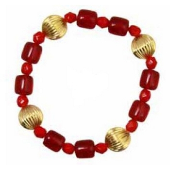 Tarina Tarantino - Santa Claus - The Holly and The Ivy - Swarovski Crystal and Golden Bead Stretch Bracelet