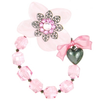 Tarina Tarantino - Electric Butterfly Organza Flower Bracelet - Pink