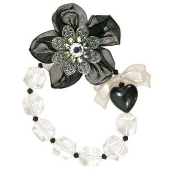 Tarina Tarantino - Electric Butterfly Organza Flower Bracelet - Black