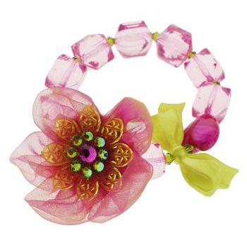 Tarina Tarantino - Electric Butterfly Organza Flower Bracelet - Rose