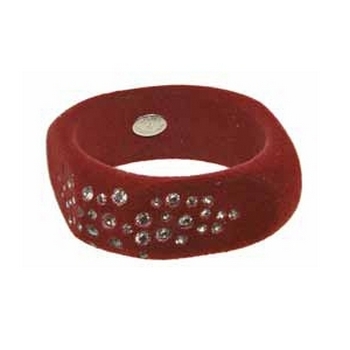 Tarina Tarantino - Magic Mirror - Paramount - Swarovski Crystal Studded Square Velvetkote Bangle - Burgundy