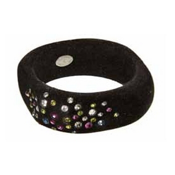 Tarina Tarantino - Magic Mirror - Paramount - Swarovski Crystal Studded Square Velvetkote Bangle - Jet