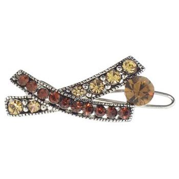 Karen Marie - Mini Cross Stitch Crystal Barrette - Gold (1)
