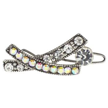 Karen Marie - Mini Cross Stitch Crystal Barrette - White (1)