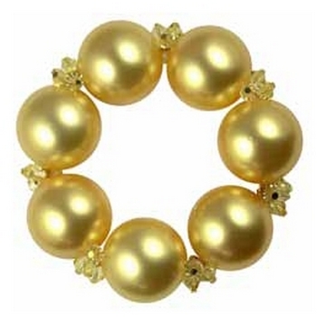 Tarina Tarantino - CocoBanana - Extra Large Pearl Bead and Swarovski Cluster Stretch Bracelet