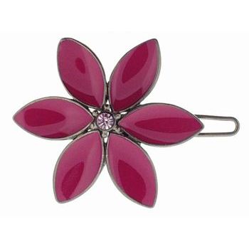 Fred & Lola - Enamel Floral Barrette (1) - Fuschia