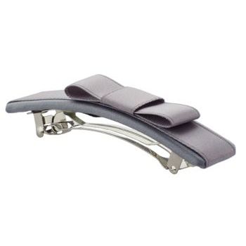 Susan Daniels - Barrette - Two Tone Satin w/Bow - Silver (1)