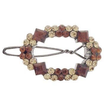 Karen Marie - Small Open Oval Hair Clip - Amber (1)