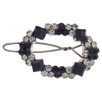 Karen Marie - Small Open Oval Hair Clip - Smoke (1)