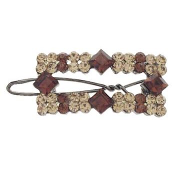 Karen Marie - Small Open Square Hair Clip - Amber (1)