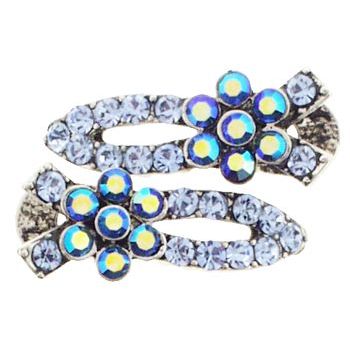 Karen Marie - Small Flower Alligator Clips - Light Blue (set of 2)
