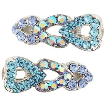 Karen Marie - Small Triple Heart Clips - Aqua (set of 2)
