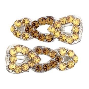 Karen Marie - Small Triple Heart Clips - Gold Topaz (set of 2)